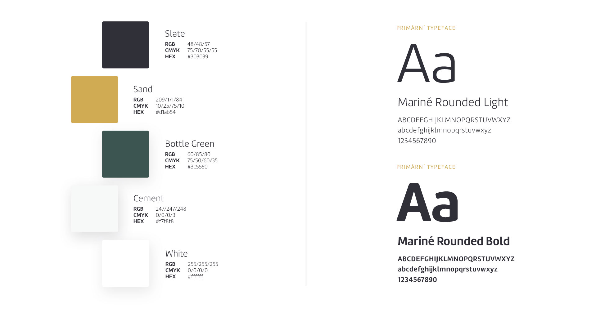 Barevná paleta a typografie